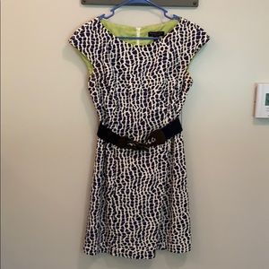 Blue and white dress